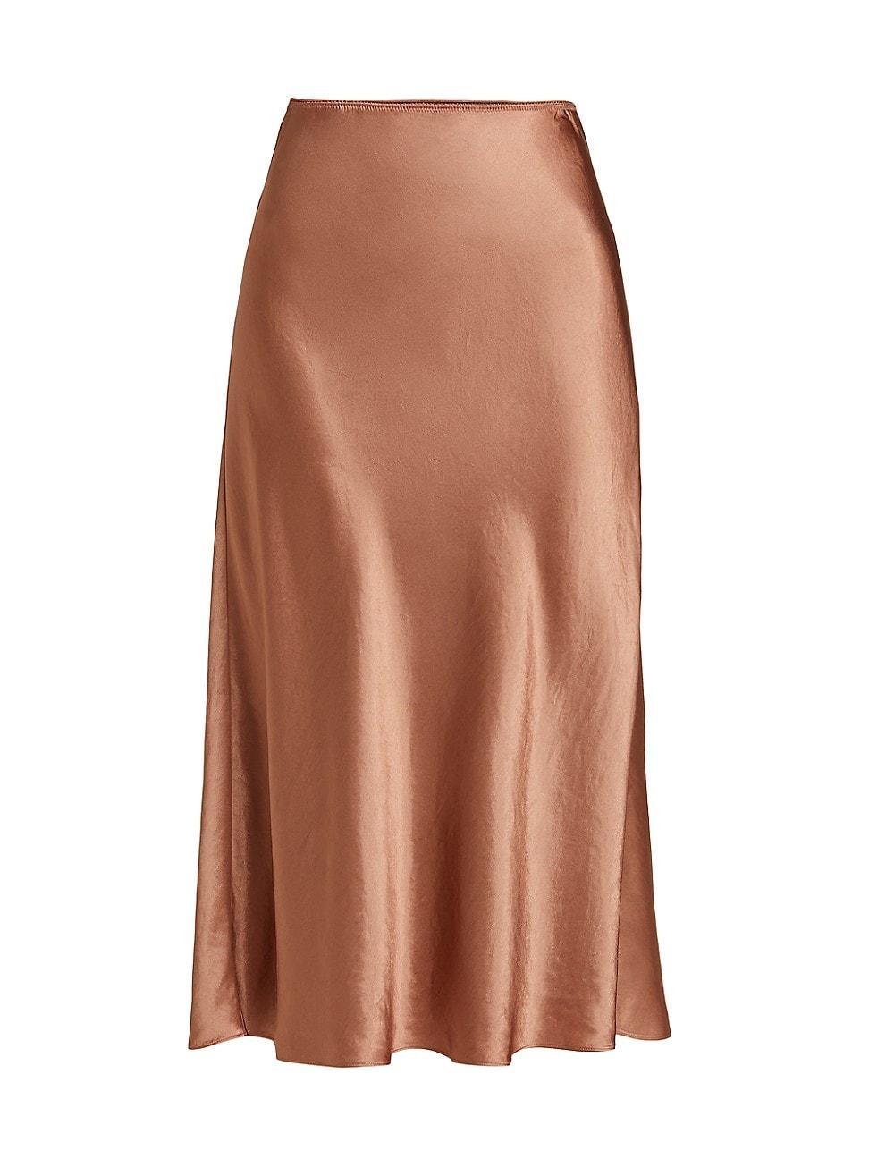 Womens Satin Slip Midi-Skirt product image