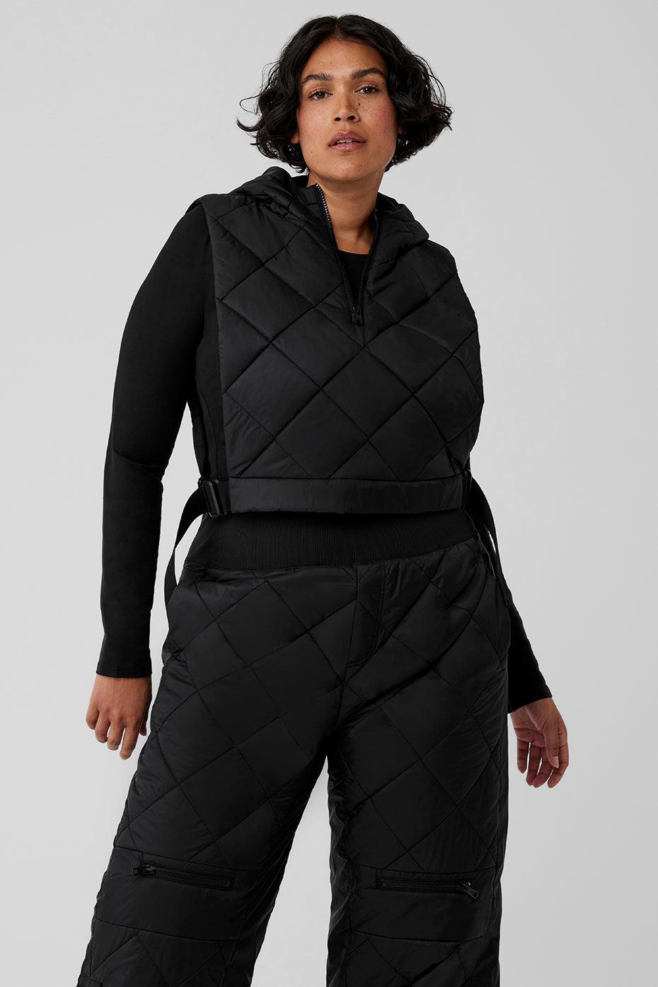 Cropped Snowrider Sleeveless Puffer Top - Black Female Product Image