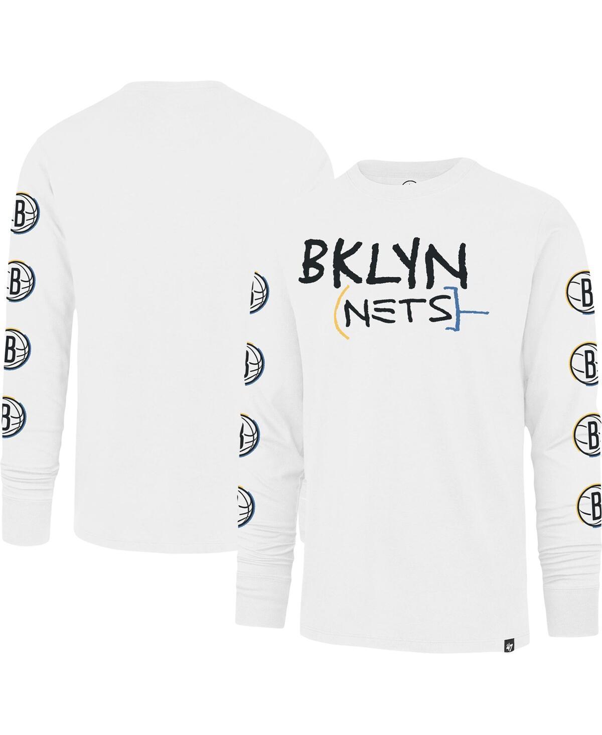 Mens 47 Brand White Brooklyn Nets City Edition Downtown Franklin Long Sleeve T-shirt Product Image