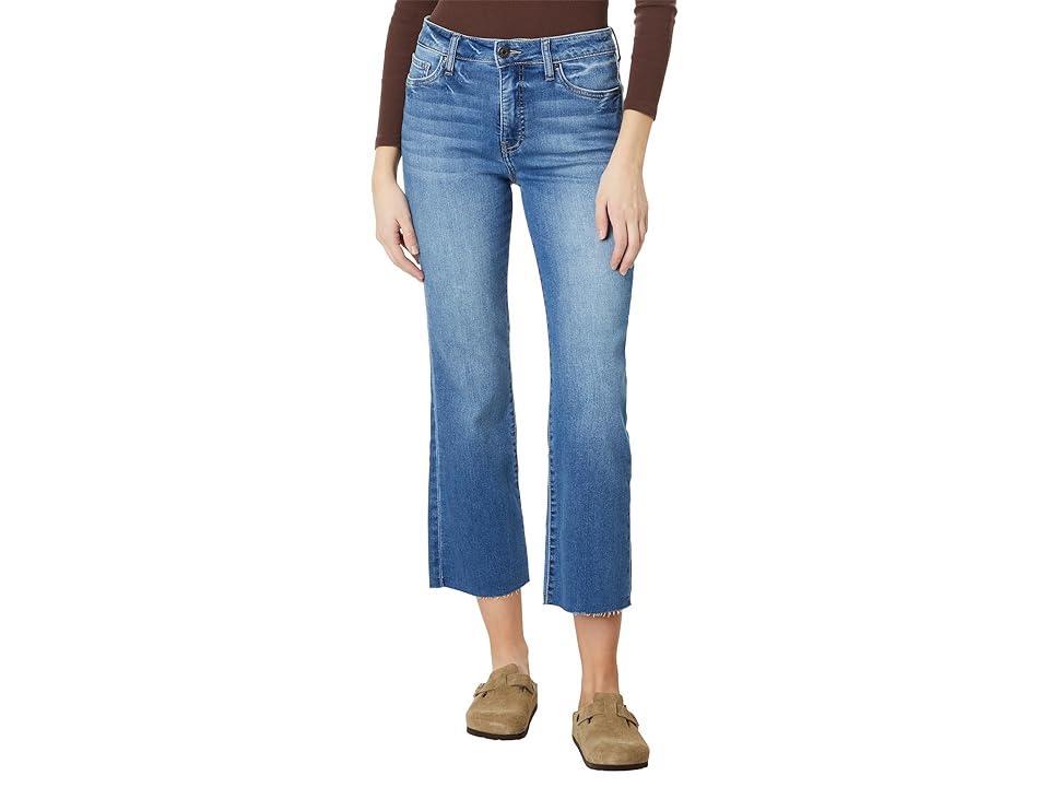 KUT from the Kloth Kelsey High-Rise Fab Ab Ankle Flare With Raw Hem In Chivalrous (Chivalrous) Women's Jeans Product Image