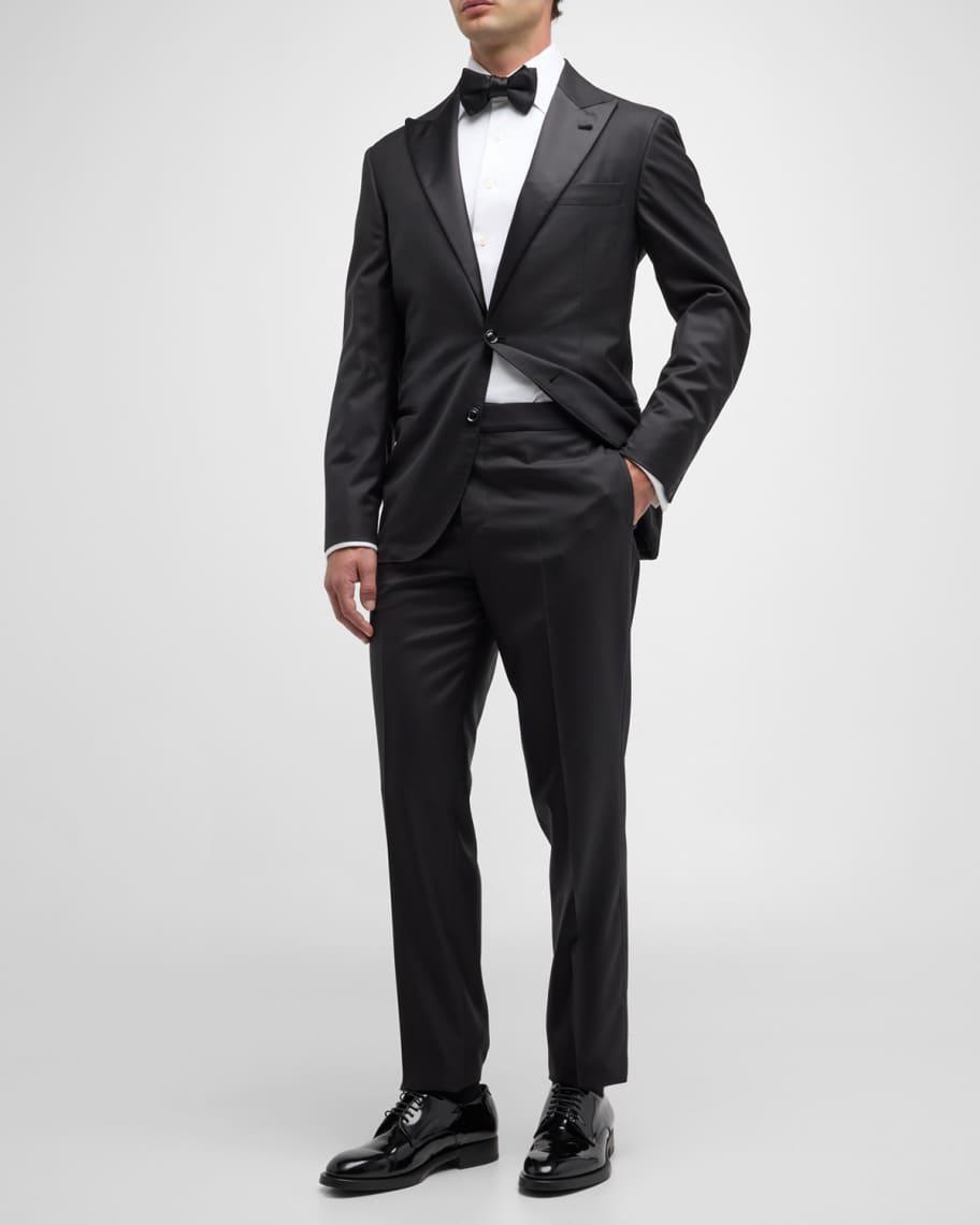 Mens Solid Peak-Lapel Tuxedo Product Image