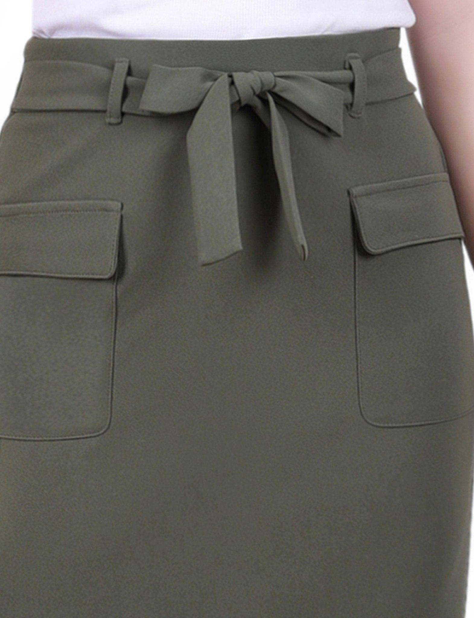 NY Collection Slim Belted Scuba Crepe Skirt - Petite Product Image