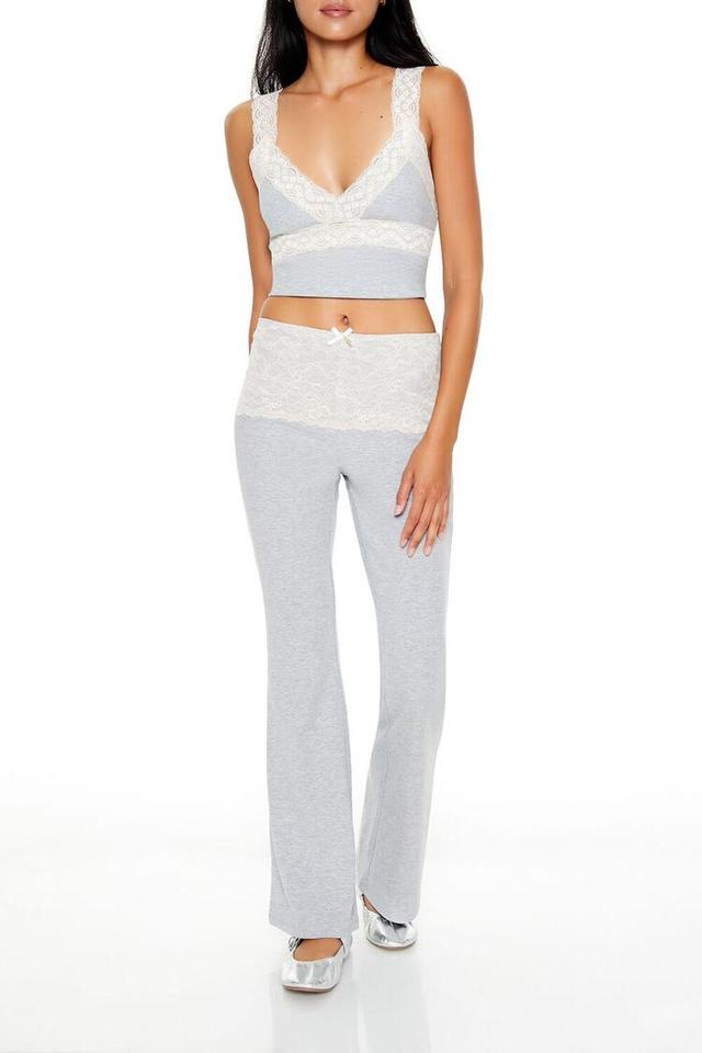 Lace-Trim Flare Pants | Forever 21 Product Image