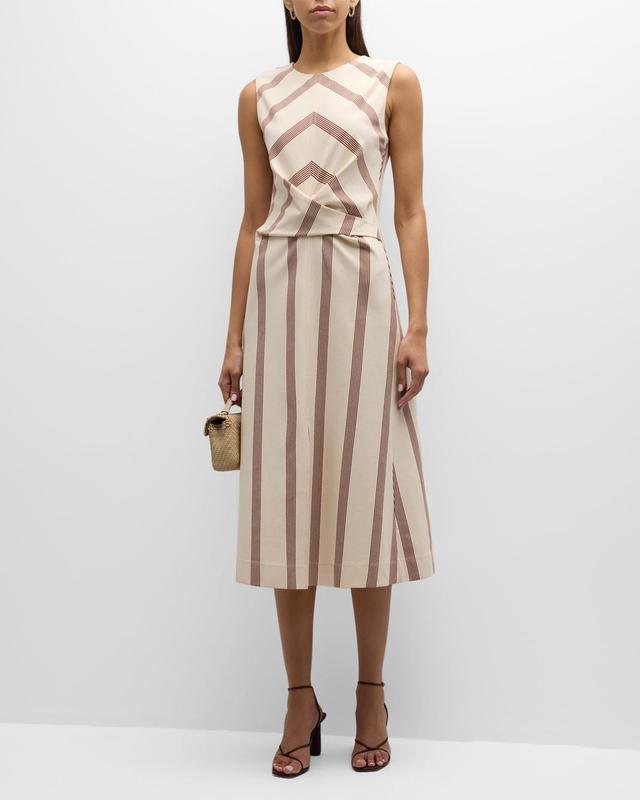 Womens Theo Striped Midi-Dress Product Image