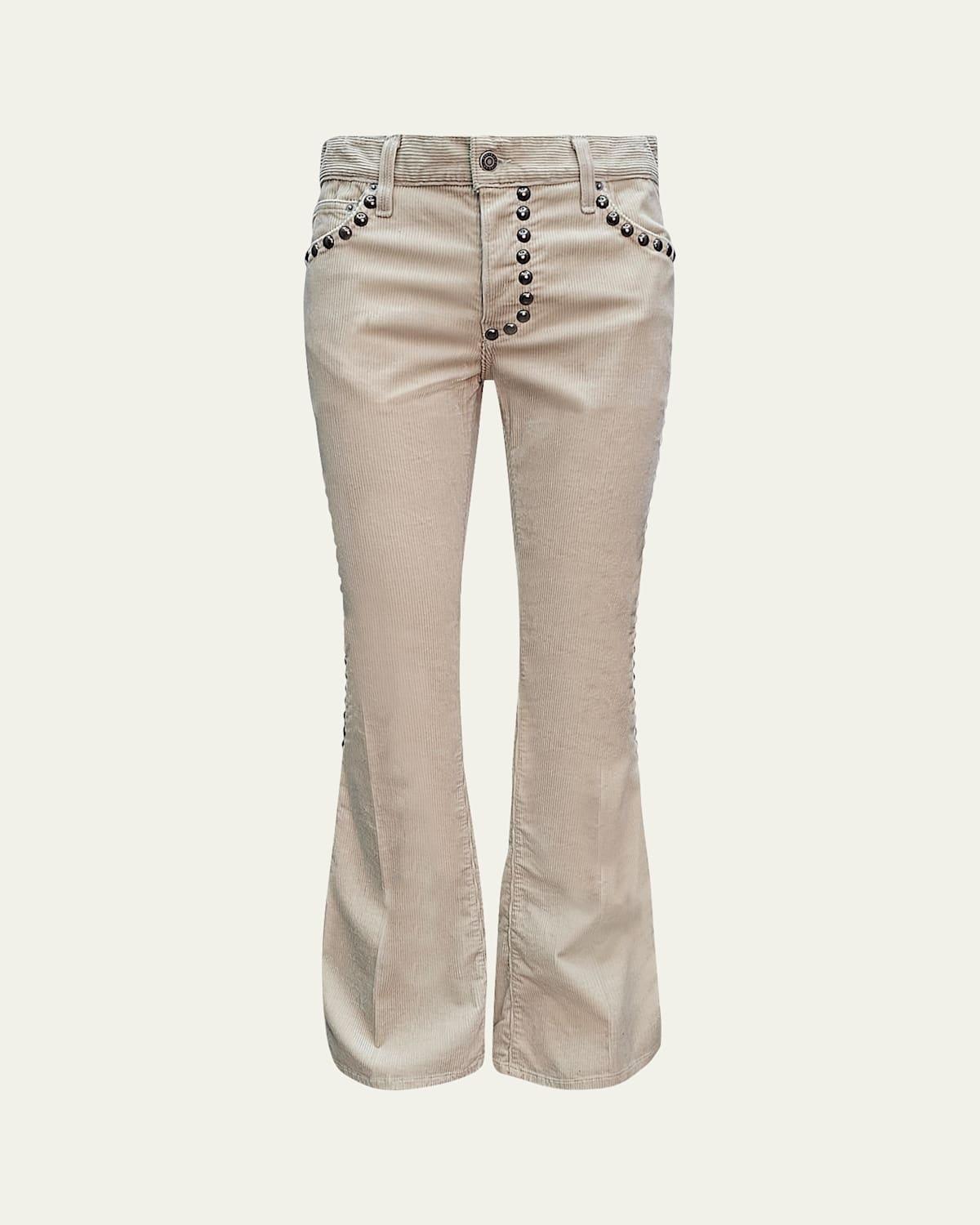 Mens Jimmy Studded Corduroy Flare Jeans Product Image