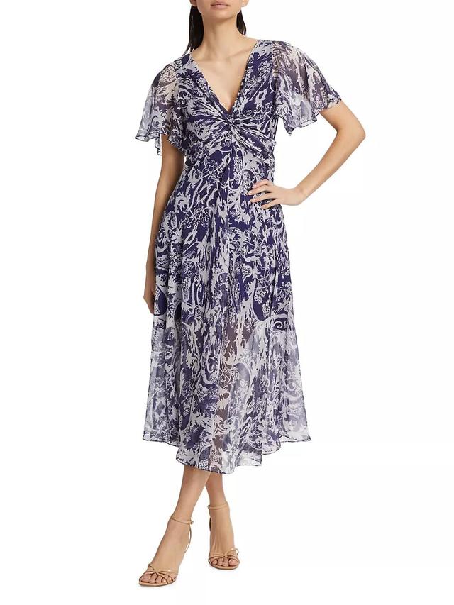 Abstract Twist-Front Midi-Dress Product Image