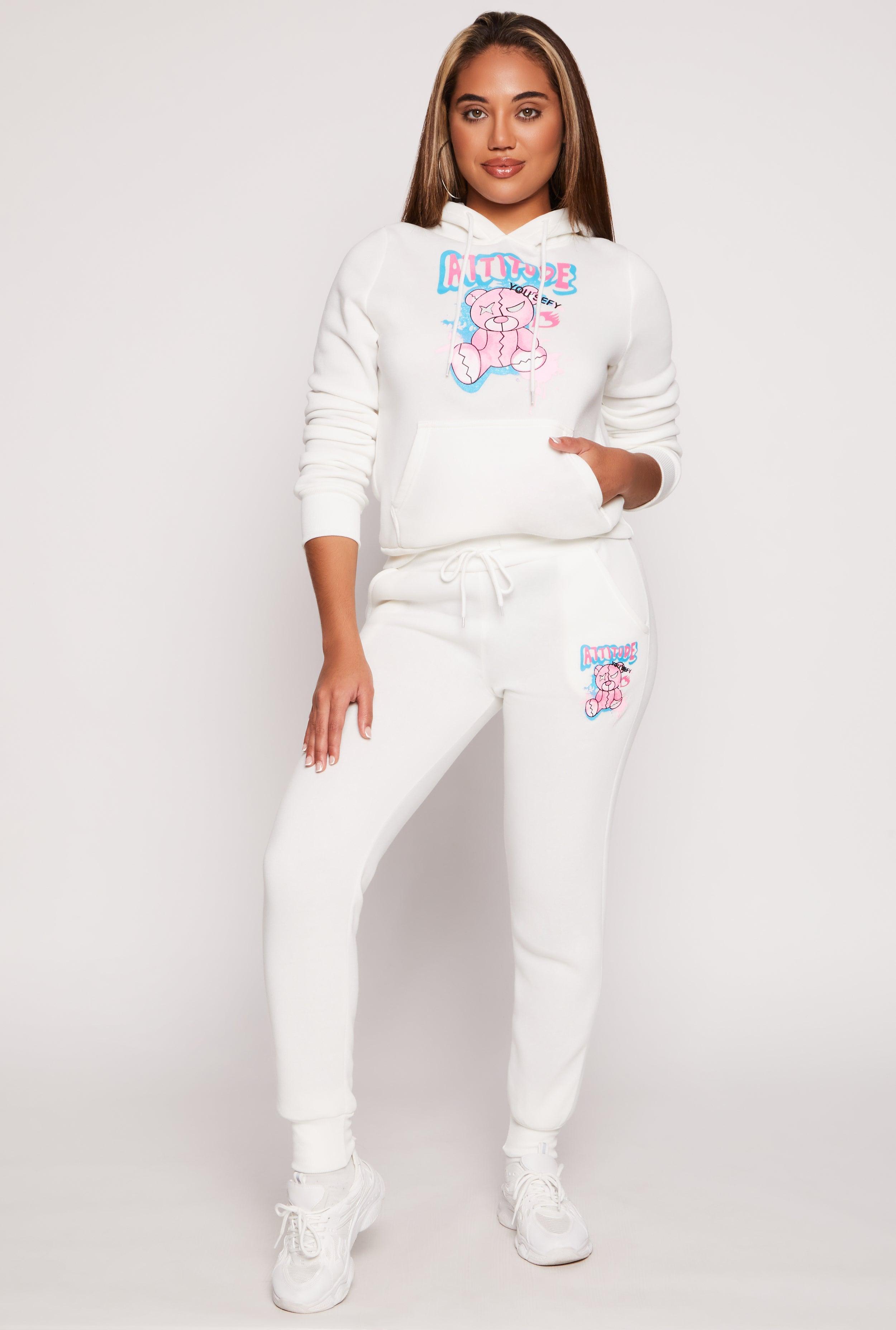 Womens Fleece Lined Attitude Graphic Sweatpants Product Image