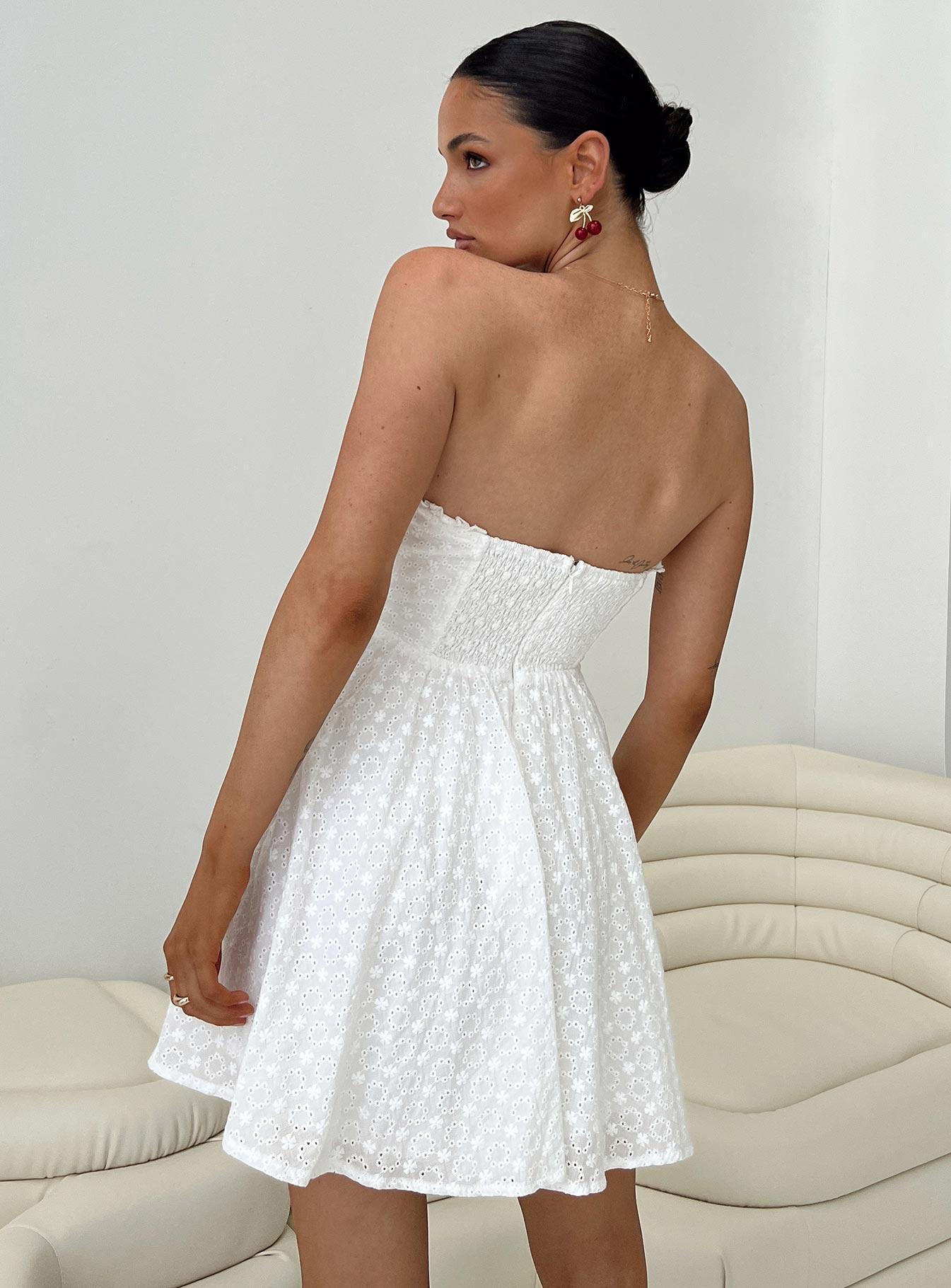 Nataria Strapless Mini Dress White Product Image