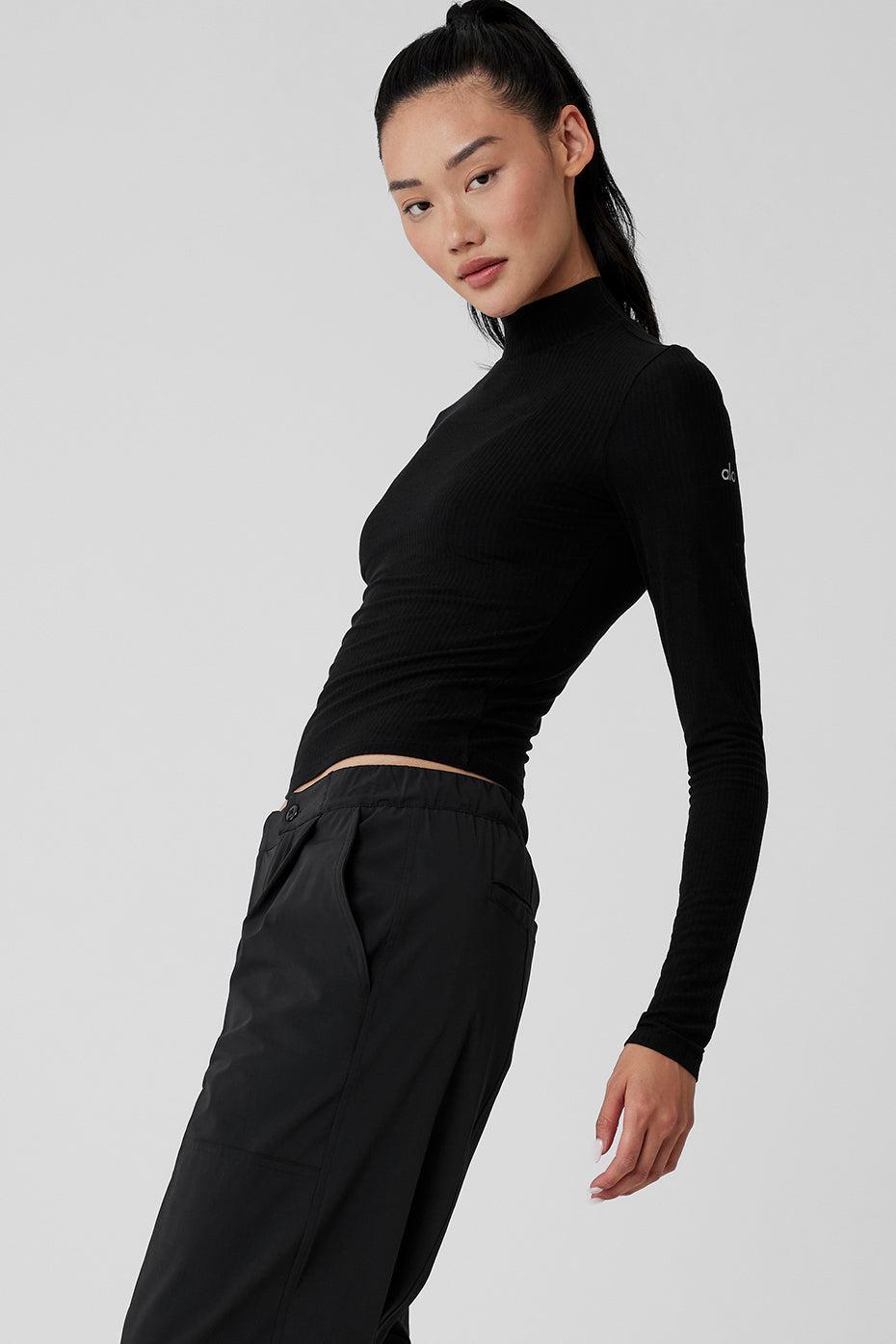 Alo Yoga | Ribbed Sea Coast Mockneck Long Sleeve Top Size: XS Product Image