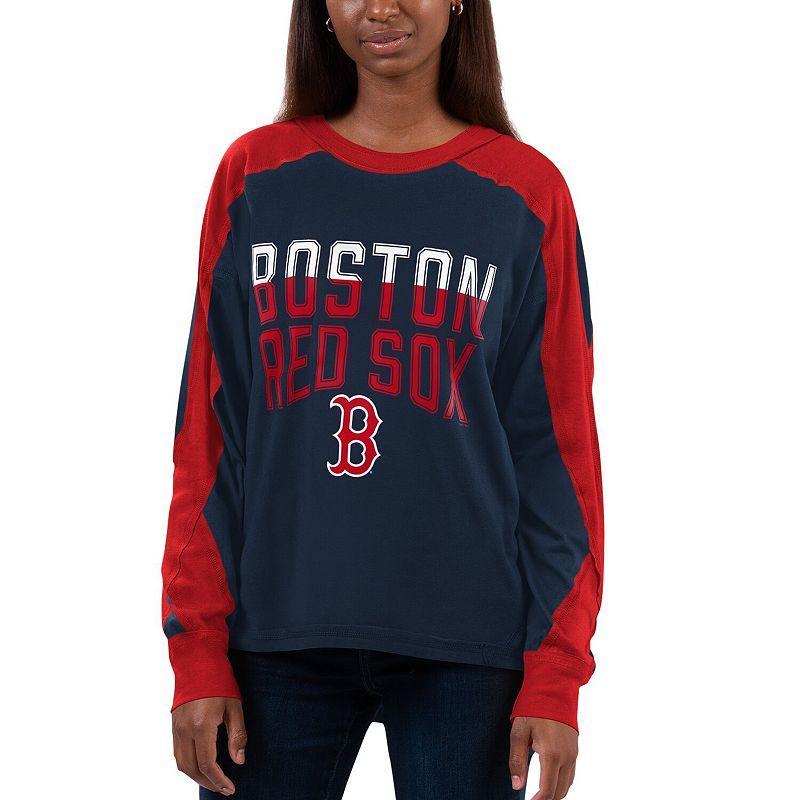 Womens G-III 4Her by Carl Banks /Red Boston Red Sox Smash Raglan Long Sleeve T-Shirt Blue Product Image