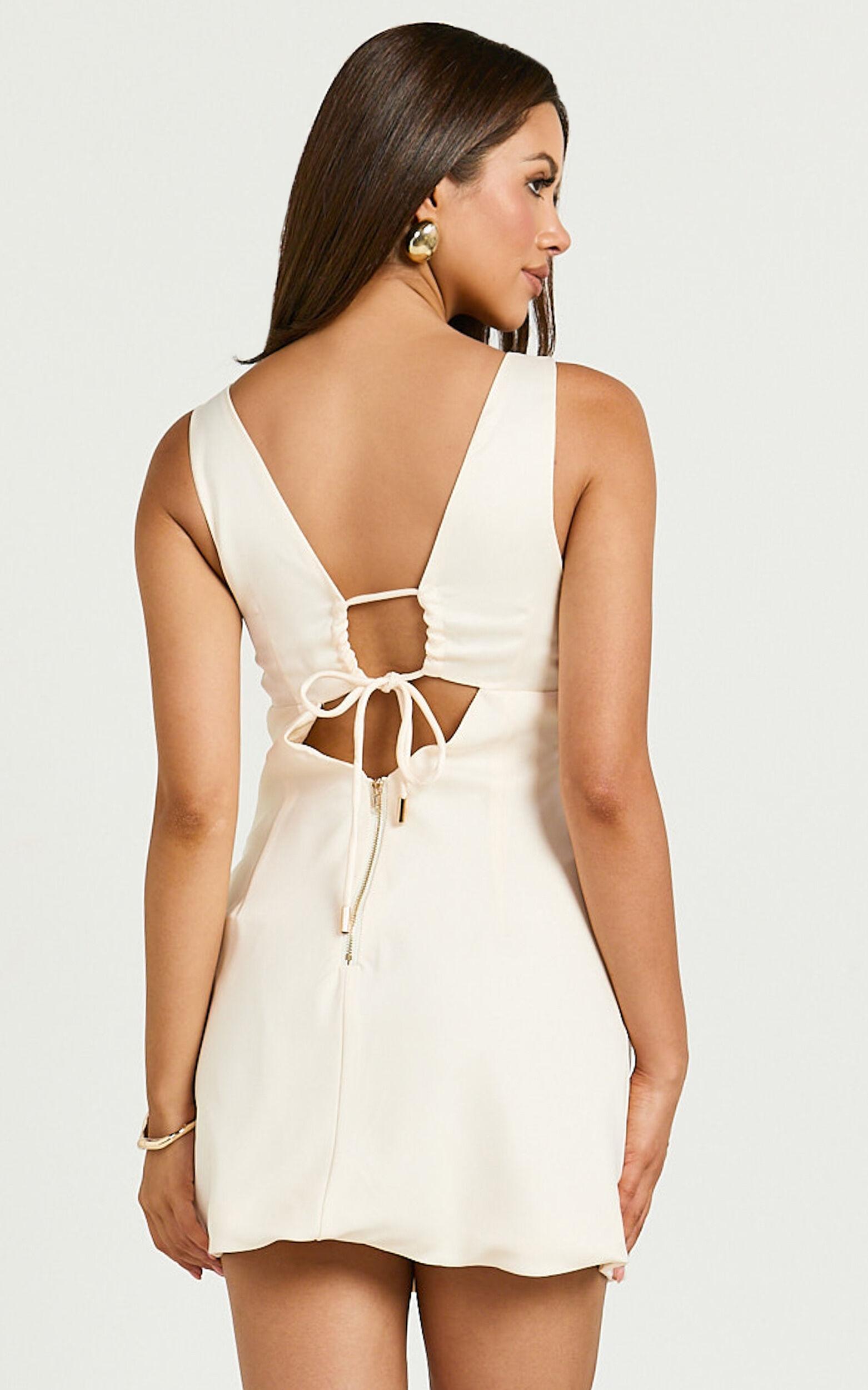 Amalie The Label - Rainey Bustier Bias Cutout Mini Dress in Ivory Product Image