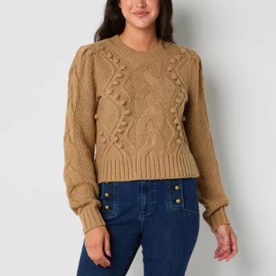 Ryegrass Womens Long Sleeve Rib Knit Pullover Sweater Product Image