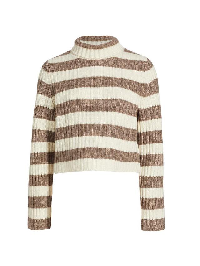 Womens Striped Wool & Cashmere Sweater Product Image