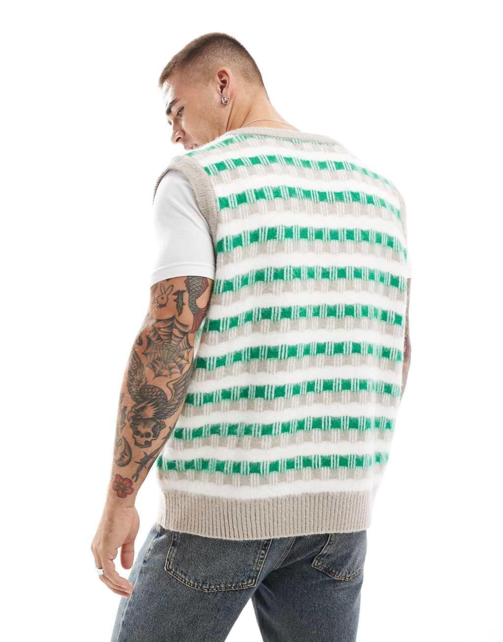 Cotton On vintage style knitted vest in multi Product Image