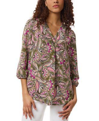 Petite Printed 3/4-Sleeve Tunic Product Image