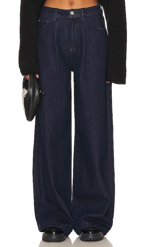 WeWoreWhat High Rise Pleated Wide Leg in Blue. Size 27. Product Image