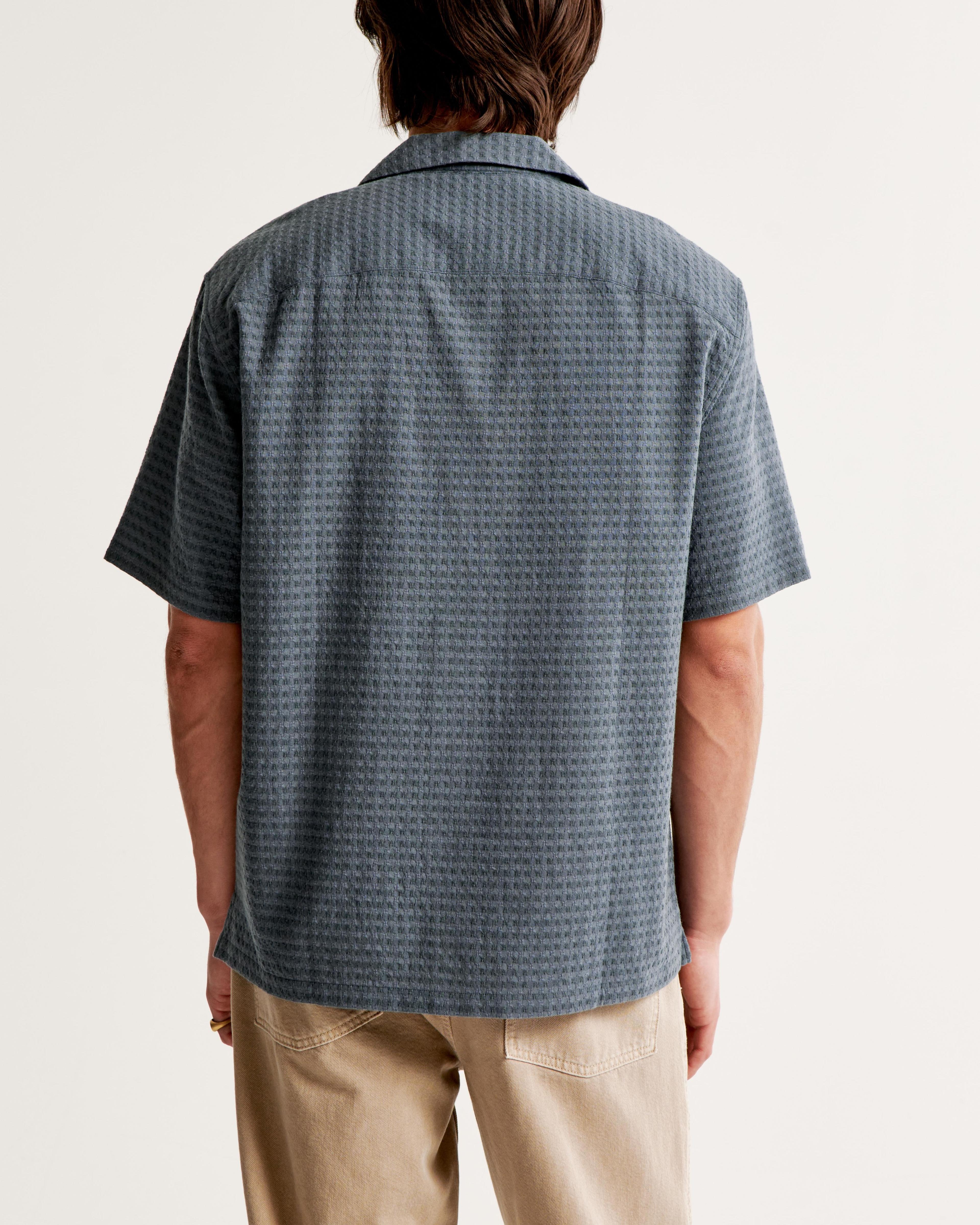 Camp Collar Waffle Button-Up Shirt Product Image