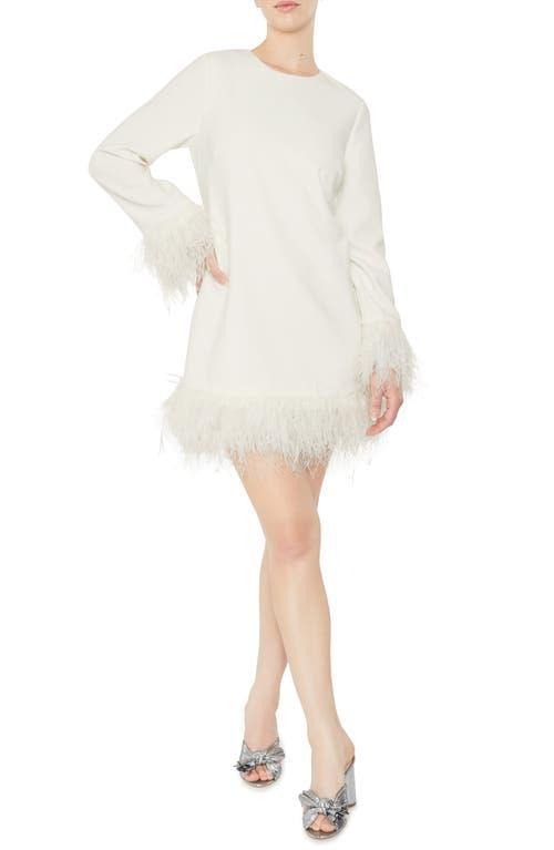 Womens Marullo Long-Sleeve Feather Minidress Product Image