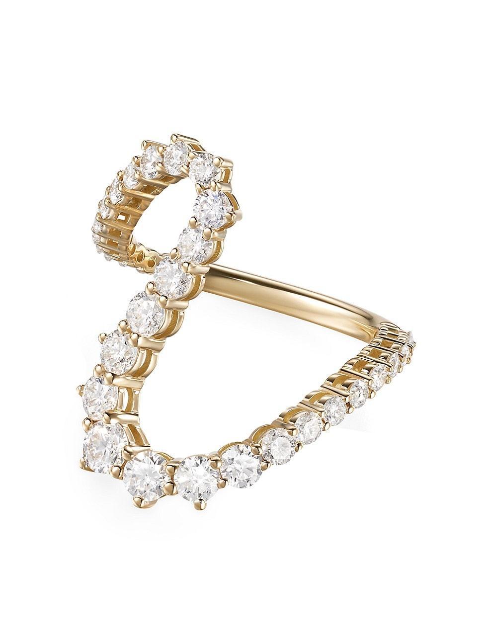 Womens Hannah 18K Yellow Gold & 1.7 TCW Diamond Curved Ring Product Image