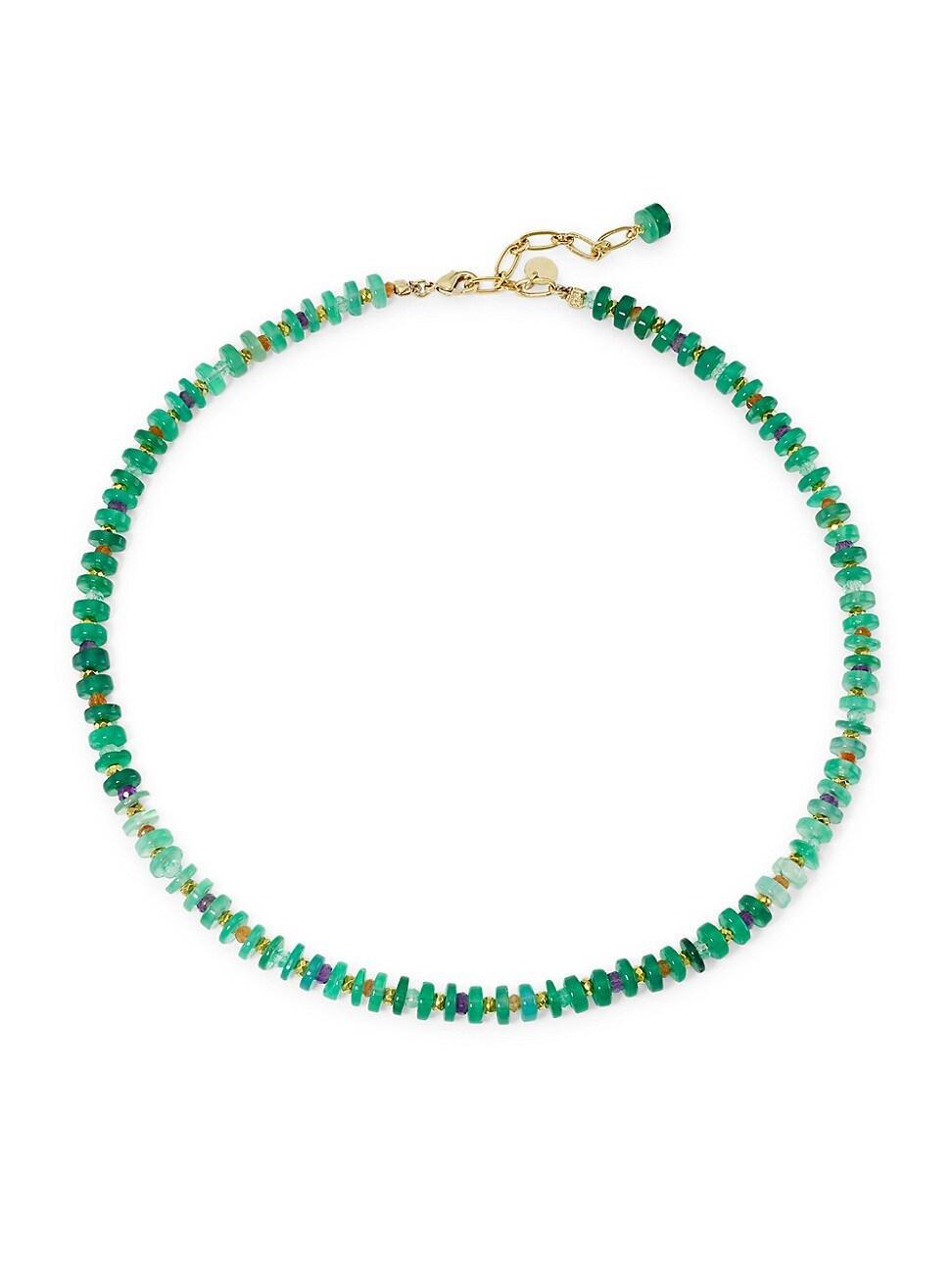 Womens Puka 24K-Gold-Plated & Multi-Gemstone Beaded Necklace Product Image