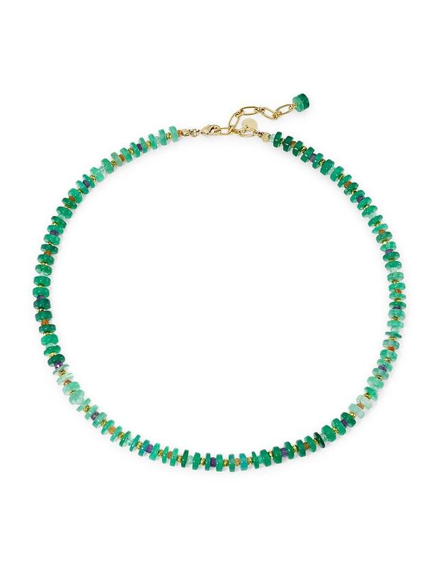 Womens Puka 24K-Gold-Plated & Multi-Gemstone Beaded Necklace Product Image