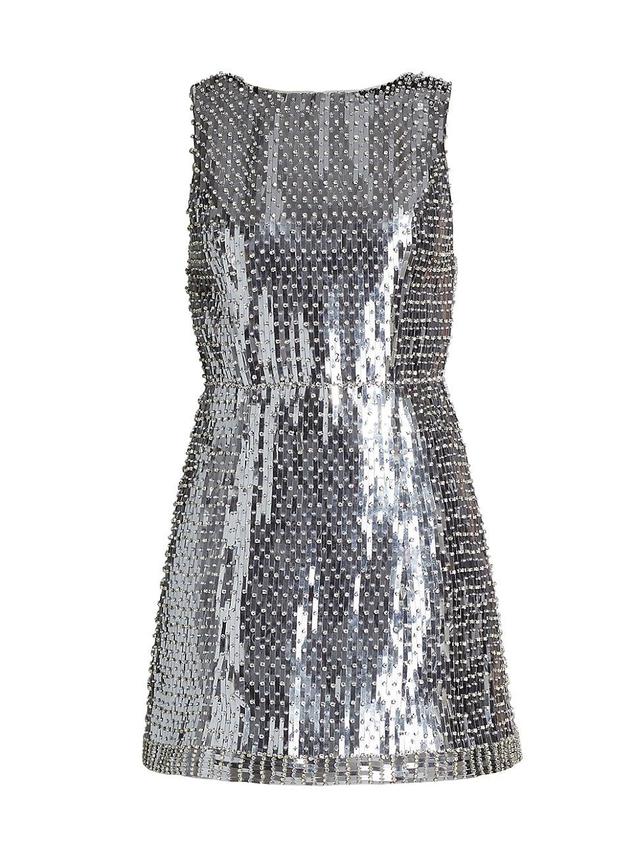 Womens Lindsey Embellished Metallic Minidress Product Image