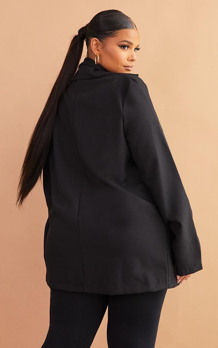 Plus Black Basic Single Breasted Oversized Blazer Product Image