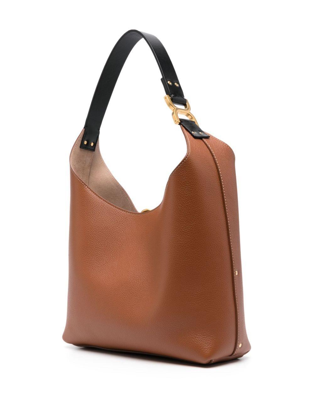 Small Marcie Leather Shoulder Bag In Brown Product Image