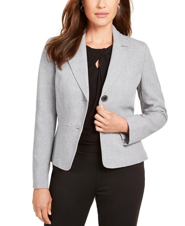 Kasper Sophie Two Button Notch Lapel Long Sleeve Crepe Blazer Product Image