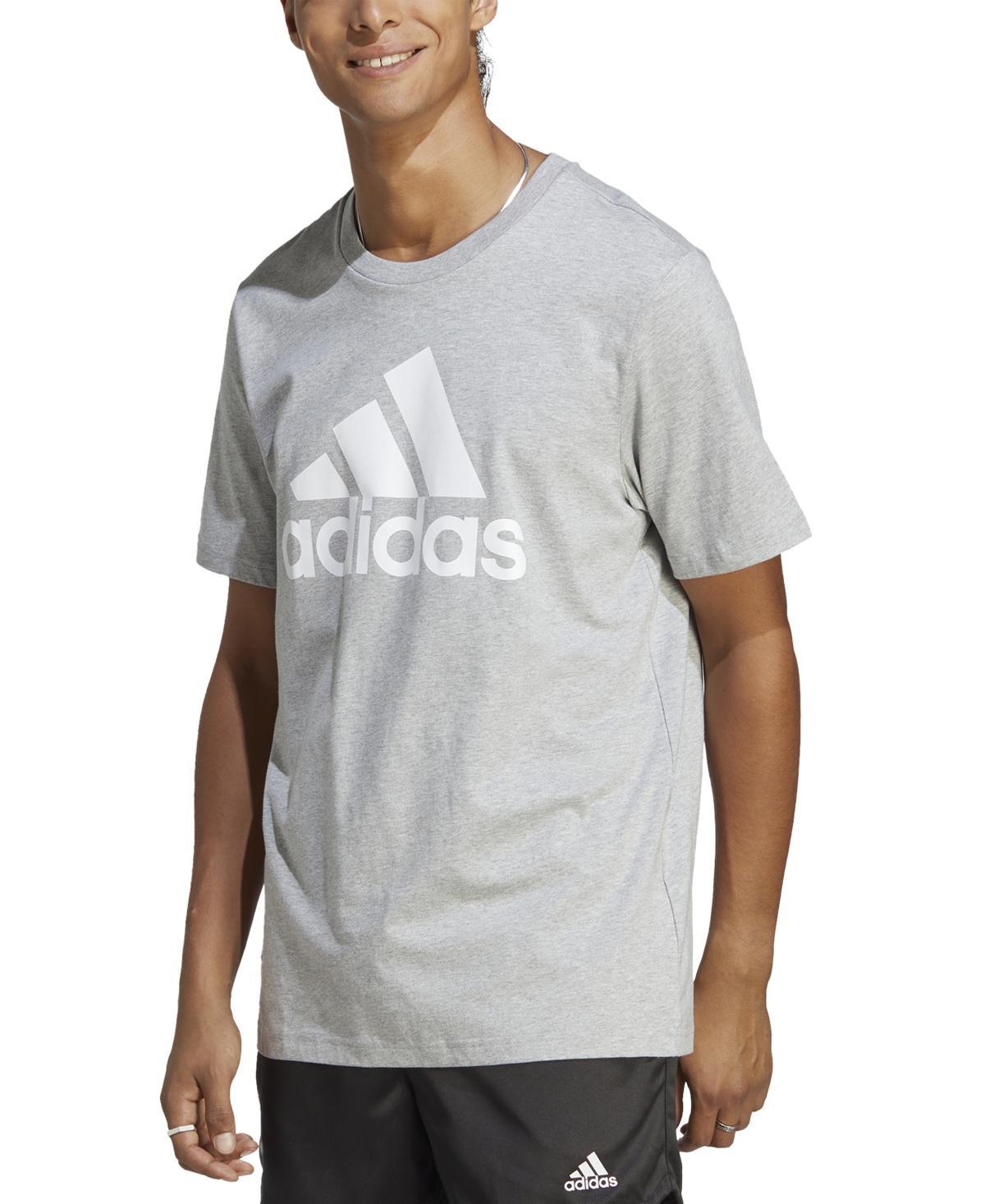 adidas Mens Tan Big Logo T-Shirt - Brown size XL Product Image