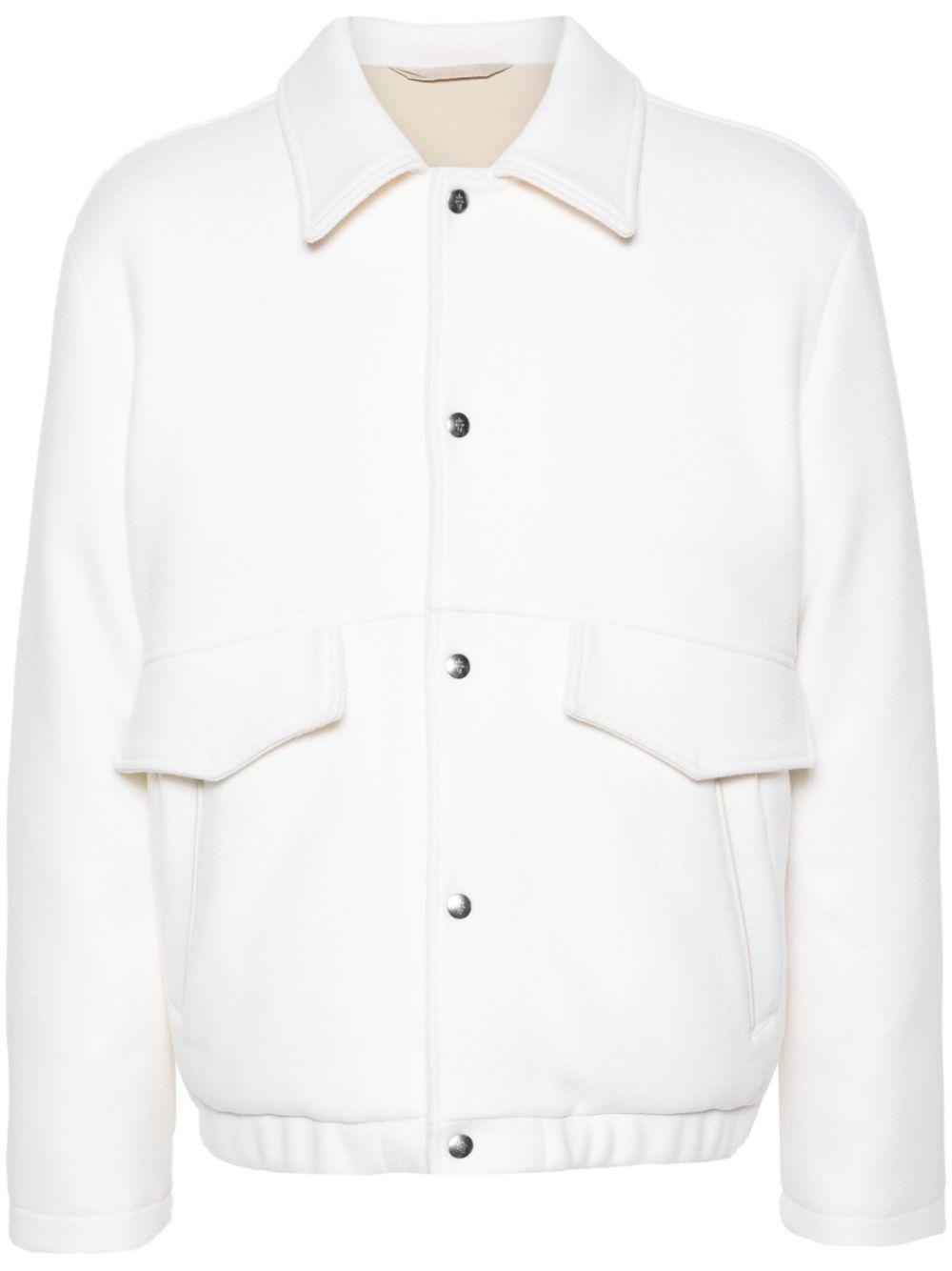 ELEVENTY Padded Wool Blend Jacket In White Product Image