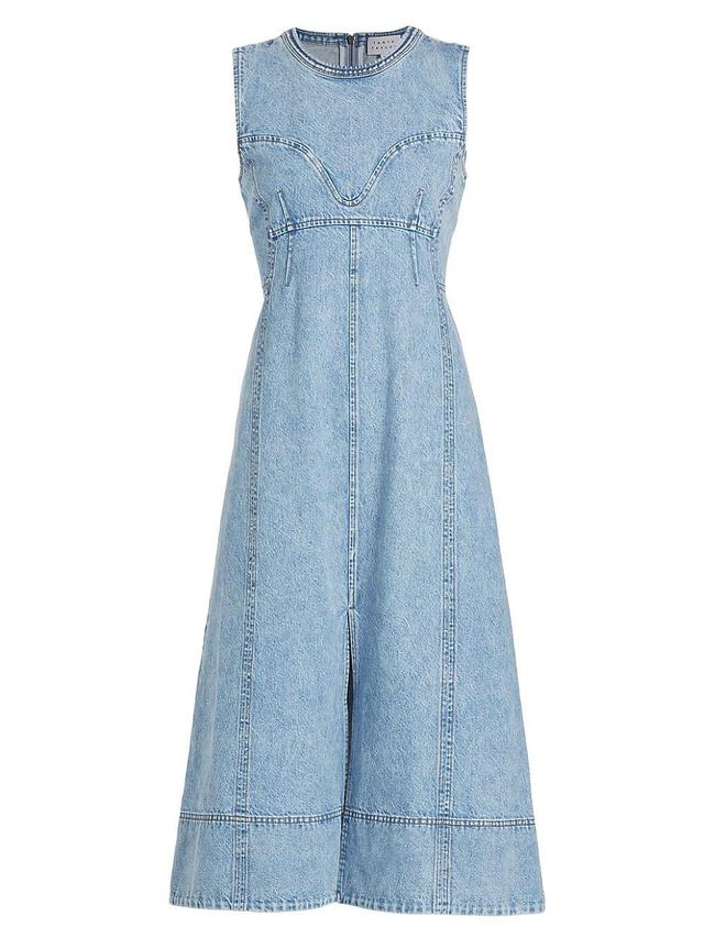 Womens Marion Denim A-Line Midi-Dress Product Image