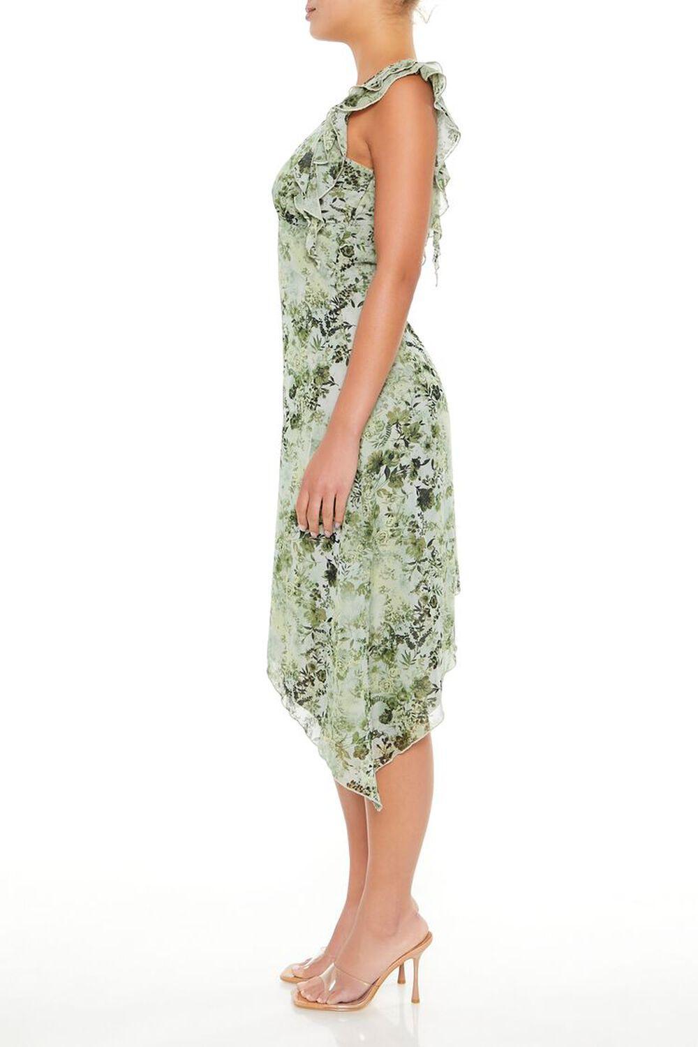 Asymmetrical Floral Midi Dress | Forever 21 Product Image