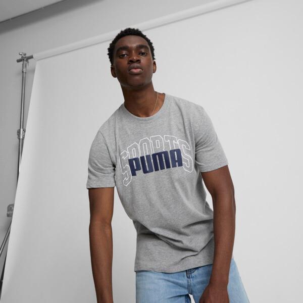 PUMA Collegiate Logo Men's T-Shirt in Medium Grey Heather Product Image