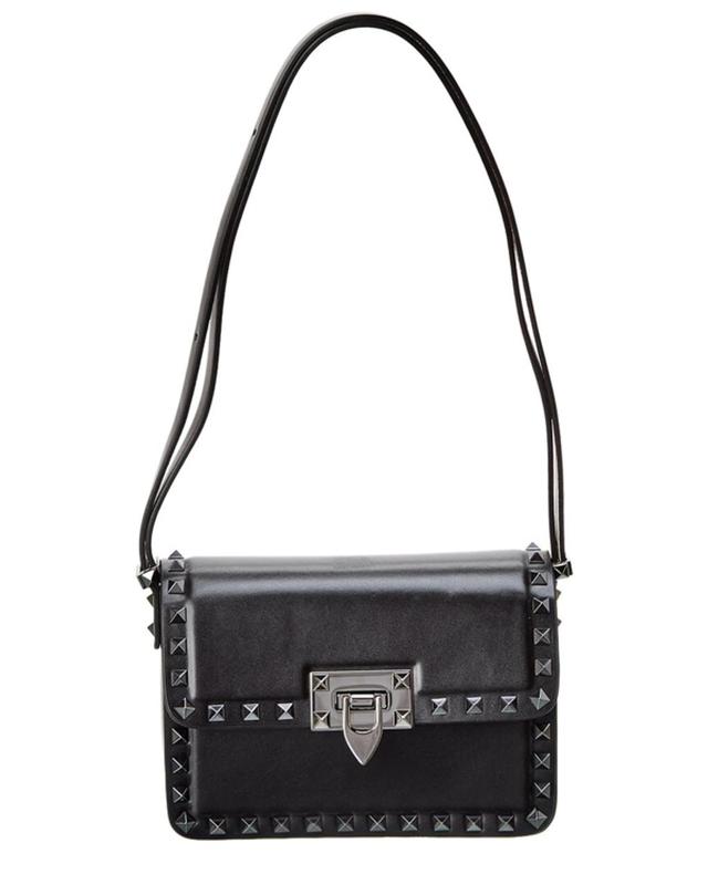 VALENTINO GARAVANI Valentino Rockstud Small Leather Shoulder Bag In Black Product Image