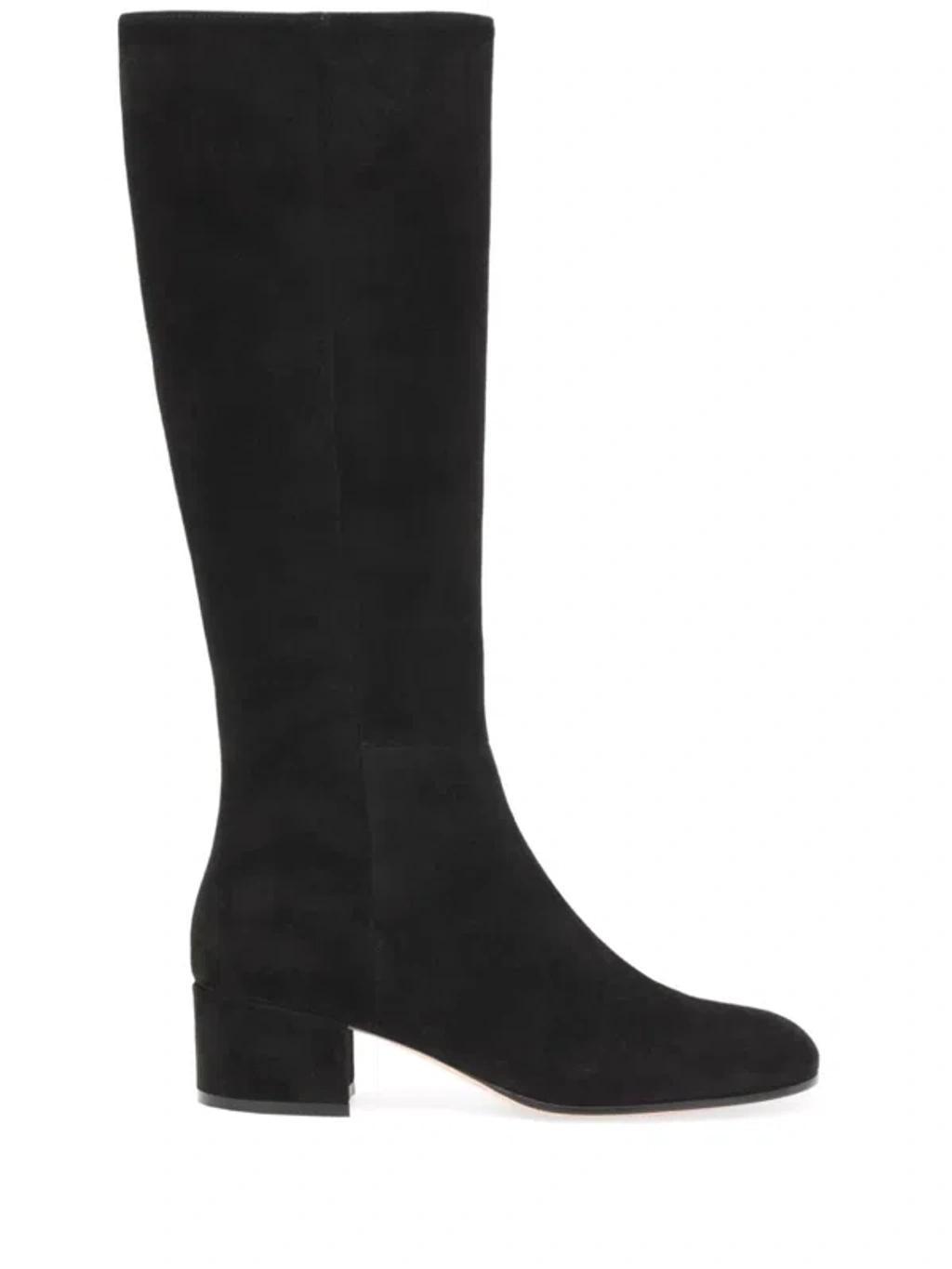 GIANVITO ROSSI Stiefel Aus Veloursleder In Black product image