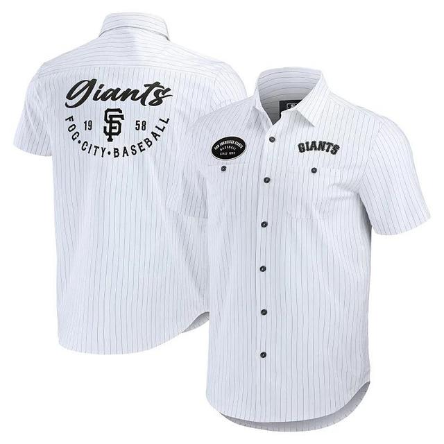 Mens Darius Rucker Collection by Fanatics San Francisco Giants Pin Stripe Short Sleeve Button-Up Shirt Product Image