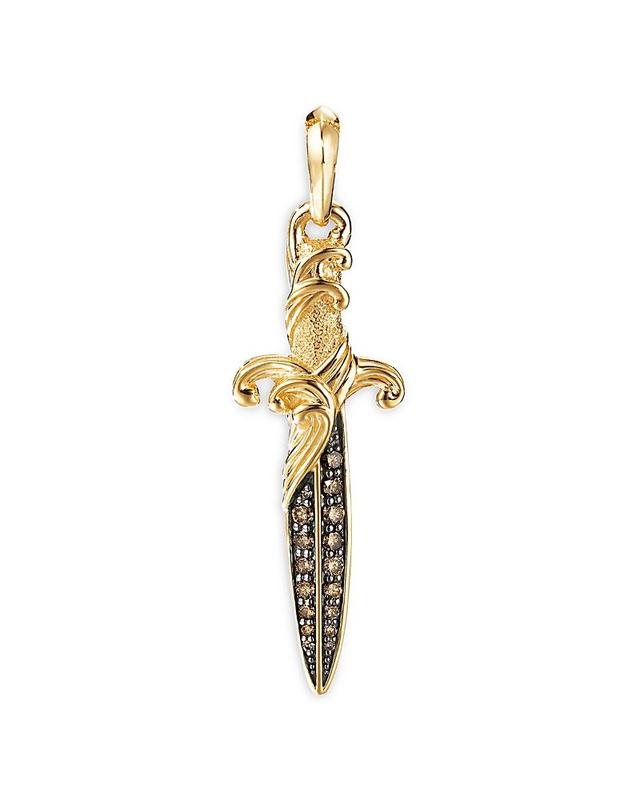 David Yurman 18K Yellow Gold Cognac Diamond Dagger Amulet Pendant Product Image