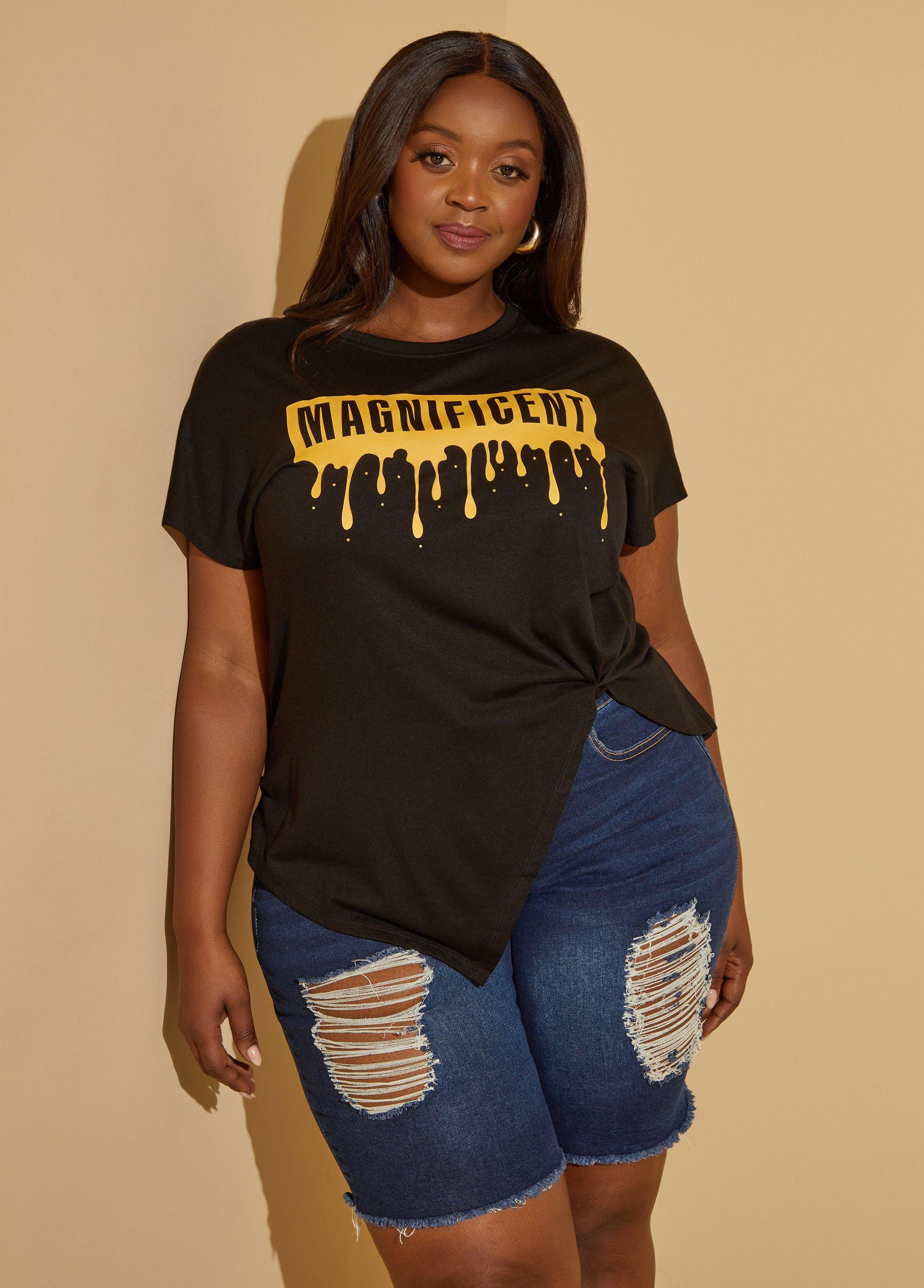 Plus Size Magnificent Graphic Tee Ashley Stewart Product Image