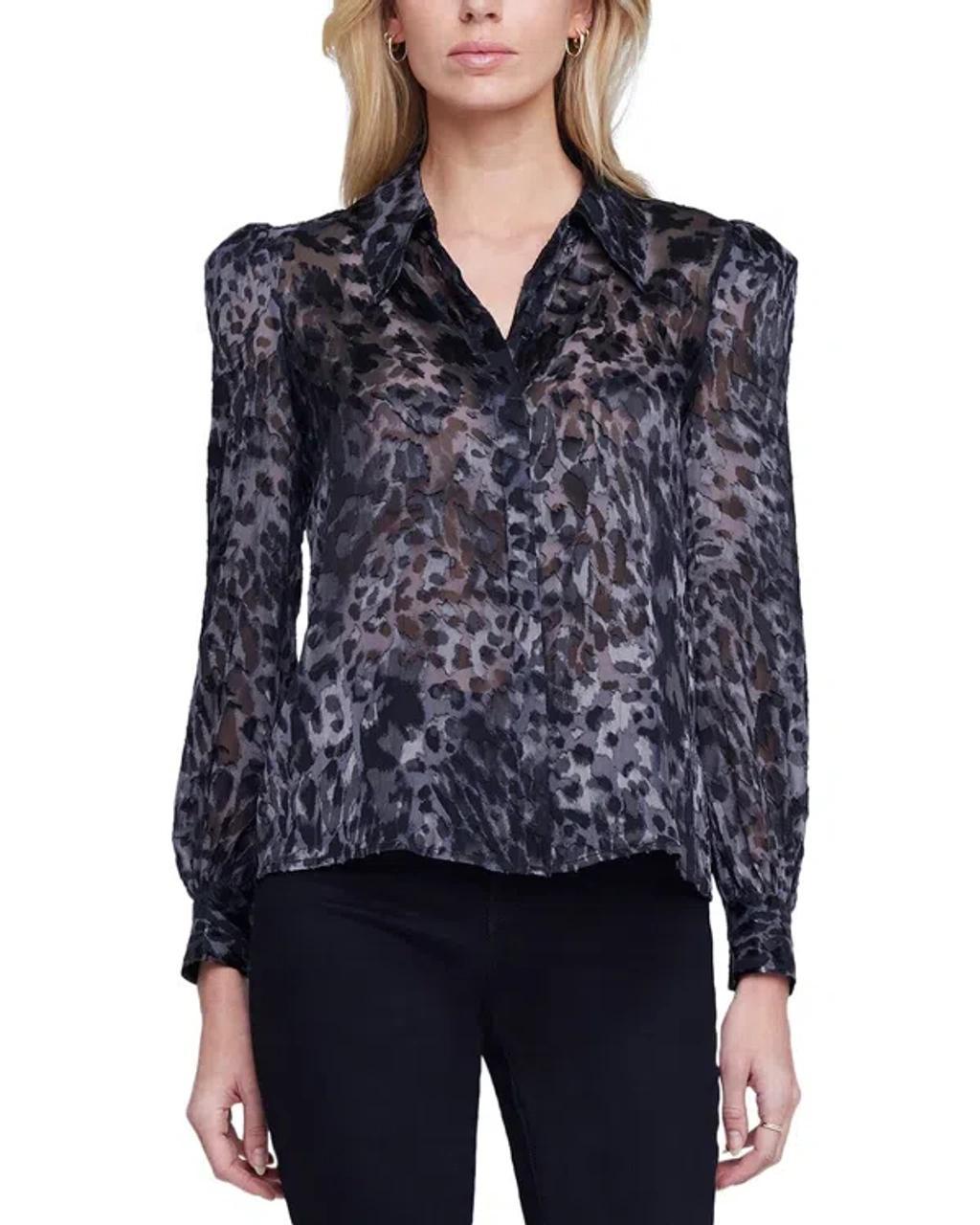 L'agence Jenica Silk-blend Blouse In Black Product Image