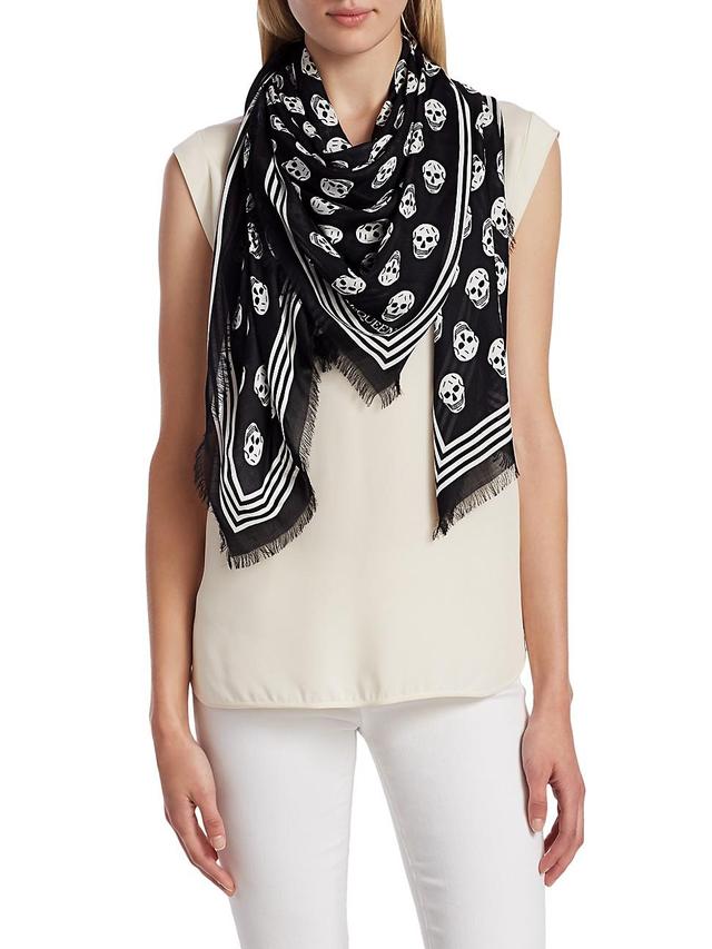 Womens Skull Silk Biker Scarf Product Image