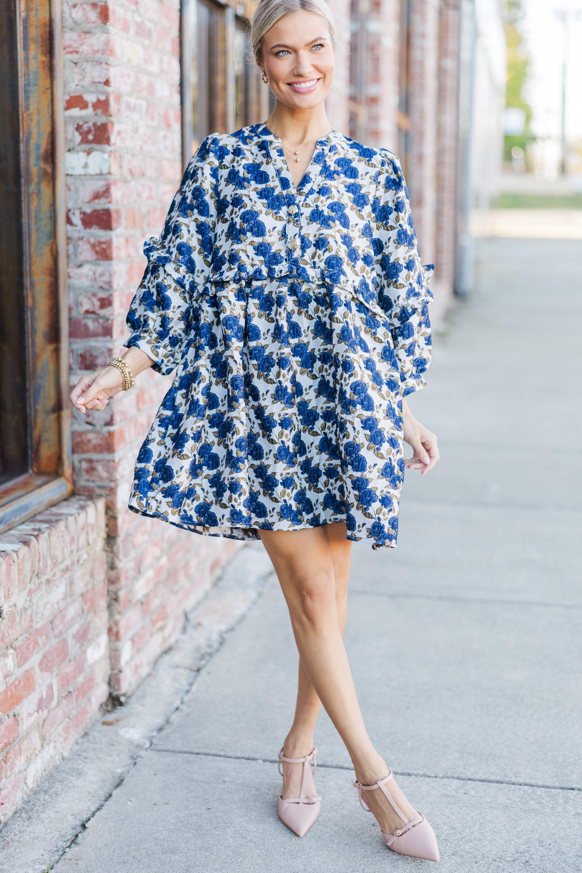 High Hopes Navy Blue Floral Dress Female Product Image