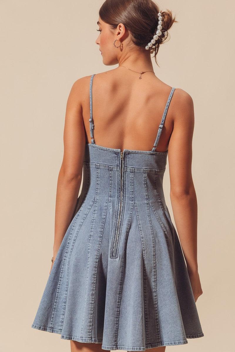 S/L Denim Mini Dress Product Image