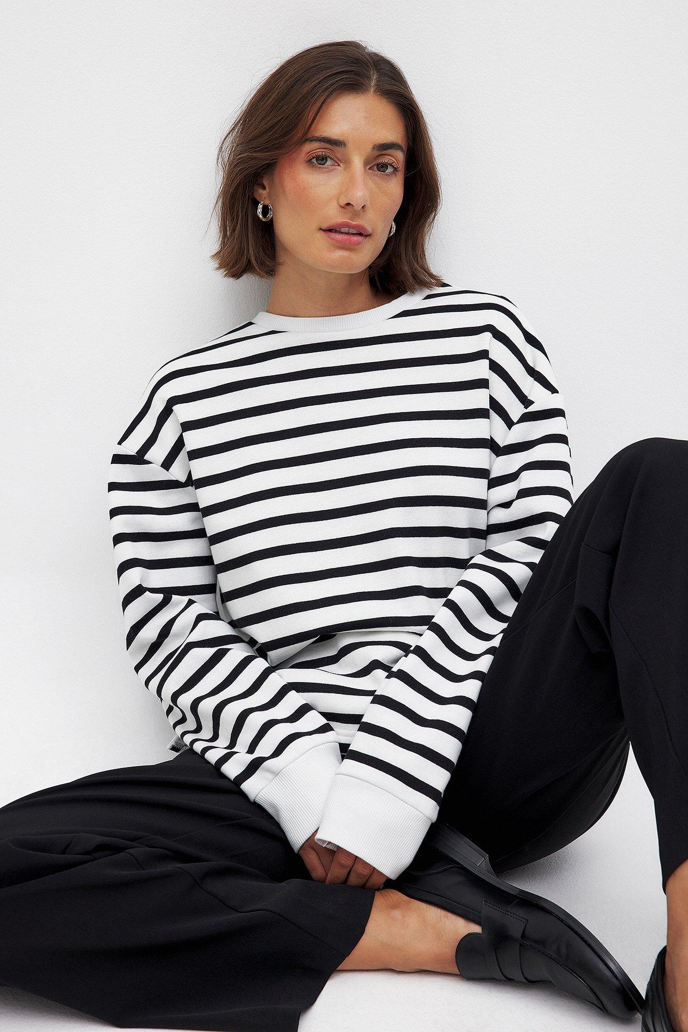 Striped Oversized Sweatshirt Product Image