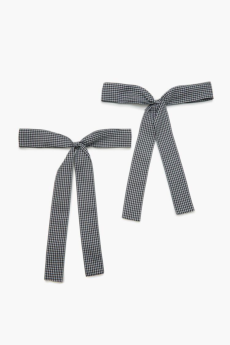 Gingham Bow Gator Hair Clip Set | Forever 21 Product Image