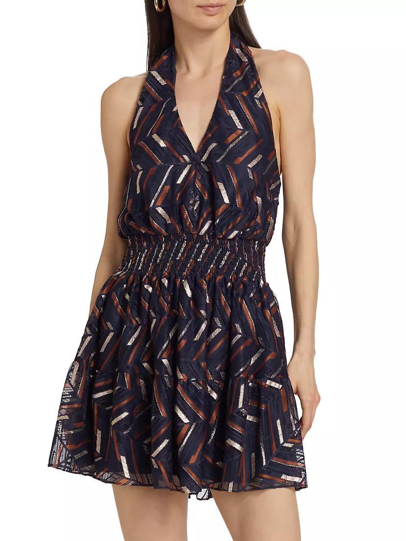 Blanch Chevron Halter Minidress Product Image