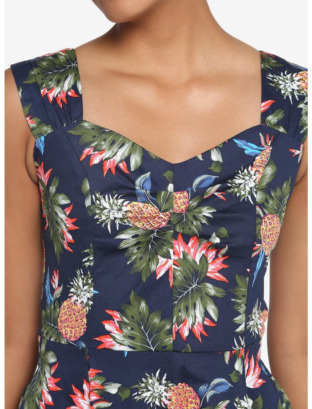 Navy Tropical Retro Dress Product Image