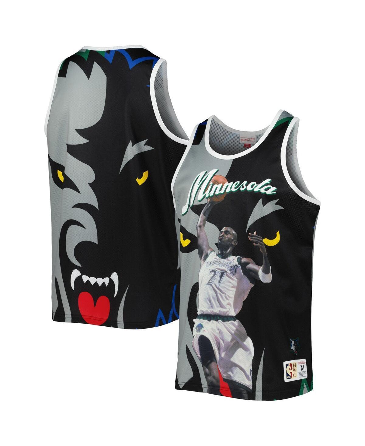 Mens Mitchell & Ness Kevin Garnett Black and Gray Minnesota Timberwolves Sublimated Player Tank Top - Black Product Image