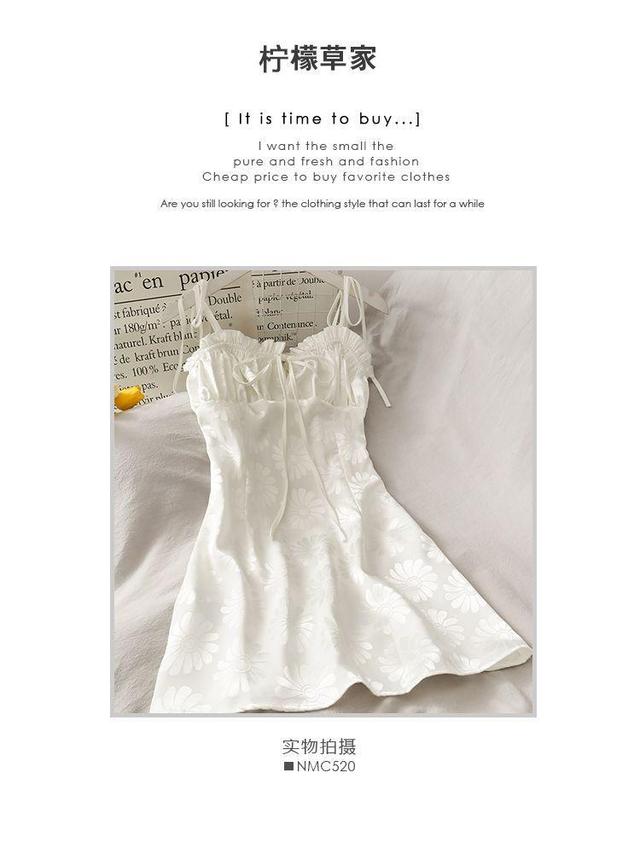 Ruffle-Trim Spaghetti Strap Mini Dress Product Image