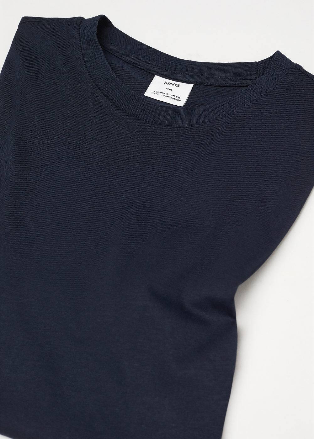 MANGO MAN - Basic cotton stretch T-shirt dark navyMen Product Image